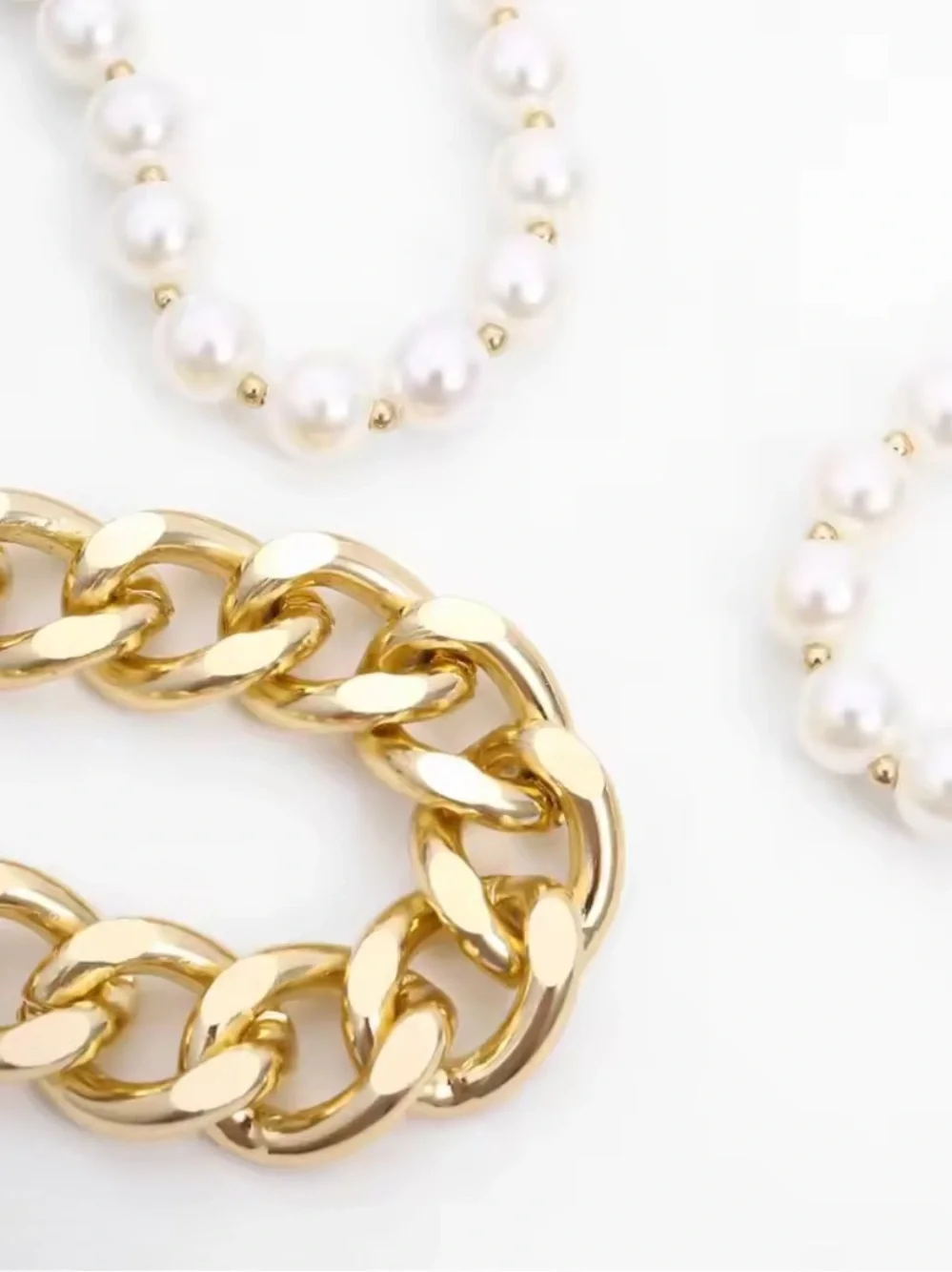 Baroque Pearl Chain Choker Necklace Set